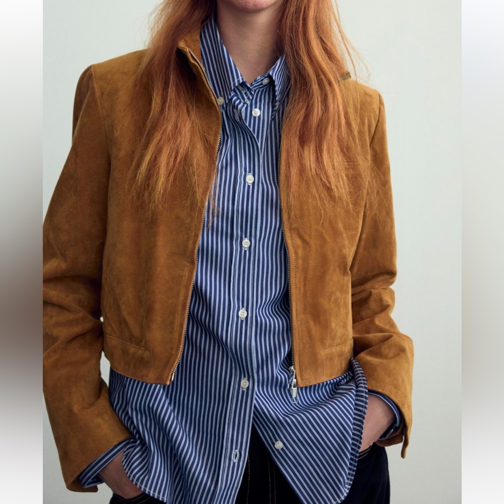 Zara Tan Leather Jacket